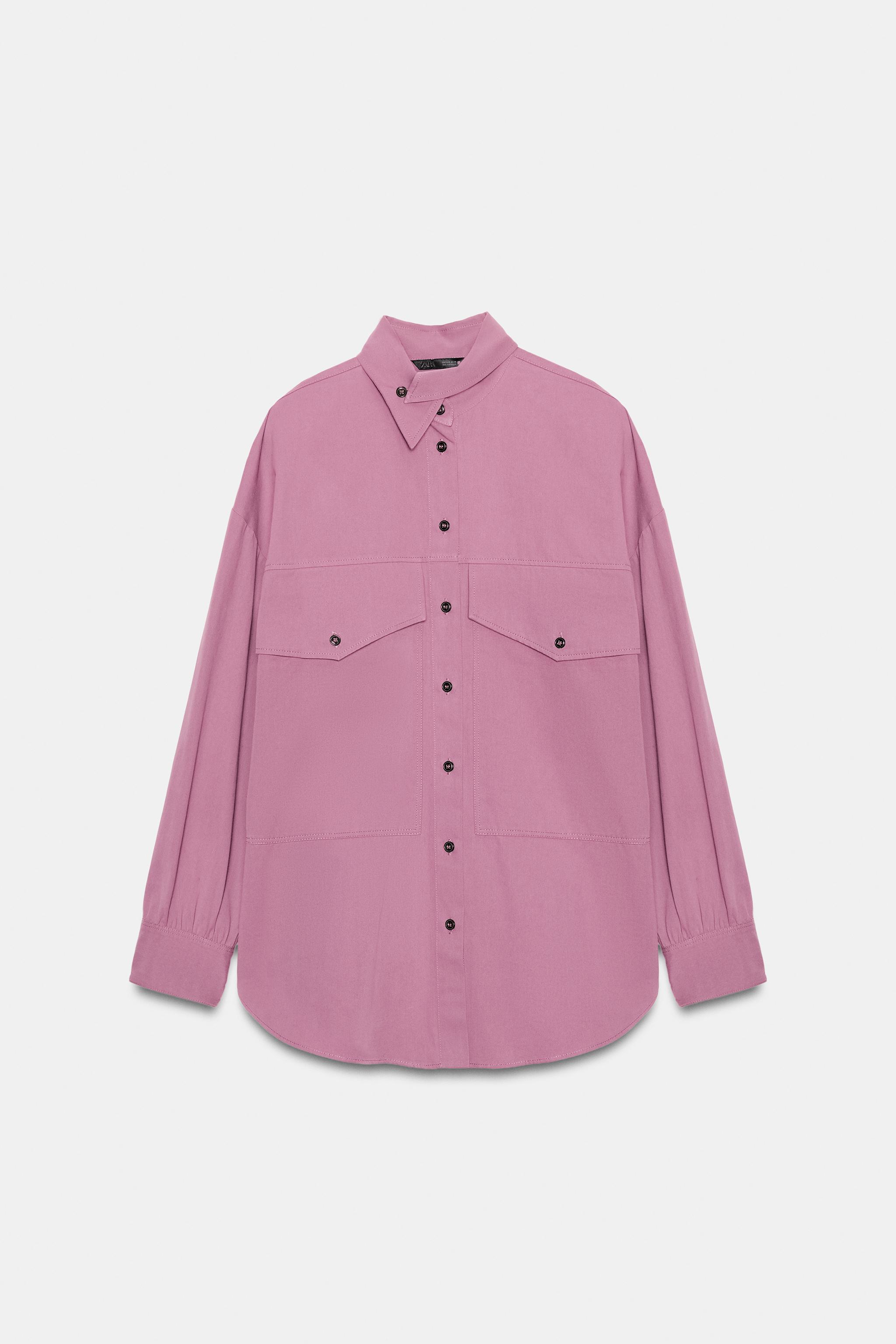 CHEMISE OVERSIZE À COL MONTANT